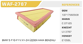 HAVA FİLTRESİ BMW 5 F10-F11/ X1-Z4 ÜÇGEN HAVA BENZINLI