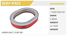 HAVA FİLTRESİ HONDA CIVIC 1.3 (87-95)