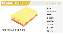 HAVA FİLTRESİ  FORD FIESTA III 1.8D  1.8TD