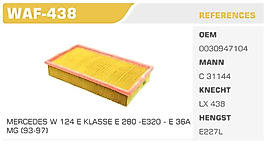 HAVA FİLTRESİ MERCEDES W 124 E KLASSE E 280 -E320 - E 36A  MG (93-97