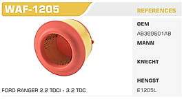 HAVA FİLTRESİ FORD RANGER 2.2 TDCI - 3.2 TDC