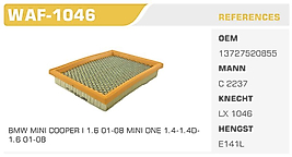 HAVA FİLTRESİ BMW MINI COOPER I 1.6 01-08 MINI ONE 1.4-1.4D 1.6 01-08