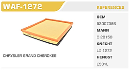 HAVA FİLTRESİ CHRYSLER GRAND CHEROKEE