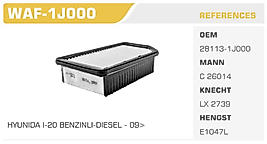 HAVA FİLTRESİ HYUNIDA I-20 BENZINLI-DIESEL - 09>