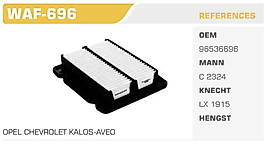 HAVA FİLTRESİ  OPEL CHEVROLET KALOS-AVEO