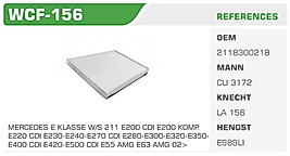 POLEN FİLTRESİ MERCEDES E KLASSE W/S 211 E200 CDI E200 KOMP.  E220 CDI E230-E240-E270 CDI E280-E300-E320-E350 E400 CDI E420-E500 CDI E55 AMG E63 AMG 02>