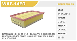 HAVA FİLTRESİ FIAT SCUDO II 1.6JTD-2.0İ-2.0JTD 07> SÜNGERLİ