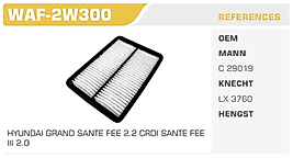 HAVA FİLTRESİ HYUNDAI GRAND SANTE FEE  2.2 CRDI SANTE FEE III 2.0 -KIA PICANTO DIESEL
