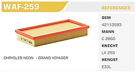 HAVA FİLTRESİ CHRYSLER NEON  - GRAND VOYAGER