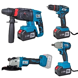 CATPOWER Kömürsüz Akülü Dörtlü Set Kırıcı Delici - Avuç Taşlama - Darbeli Vidalama - Sonun Sökme 20V 4.0Ah Akü