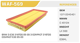 HAVA FİLTRESİ BMW 3 E36 318TDS 95-99 3 COMPACT 318TDS  COMPACT E36 95-00
