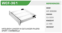 POLEN FİLTRESİMITSUBISHI LANCER VII-OUTLANDER-PAJERO  SPORT II (KARBONLU)