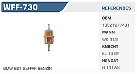 YAKIT FİLTRESİ BMW E21 SEFFAF BENZİN