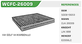 POLEN FİLTRESİ VW GOLF VII (KARBONLU)