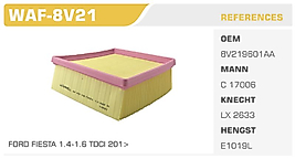 HAVA FİLTRESİ FORD FIESTA 1.4-1.6 TDCI 201>