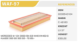 HAVA FİLTRESİ MERCEDES W 124 300D (84-93) W461/W463 G  KLASSE 300 GD 350 GD - TD 89>