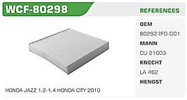 POLEN FİLTRESİ HONDA JAZZ 1.2-1.4 HONDA CITY 2010