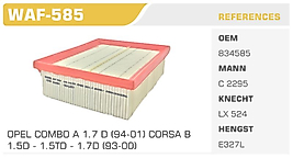 HAVA FİLTRESİ OPEL COMBO A 1.7 D (94-01) CORSA B  1.5D - 1.5TD - 1.7D (93-00)