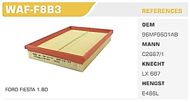 HAVA FİLTRESİ  FORD FIESTA 1.8D - MAZDA 626 1.6