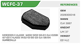 POLEN FİLTRESİ MERCEDES C-KLASSE  W202/ S202 (93-01) CLK (C208)  (97-02) E KLASSE (W/S210) (95-03) SLK (96-04)  (KARBONLU