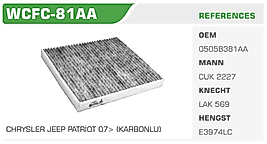 POLEN FİLTRESİ CHRYSLER JEEP PATRİOT 07> (KARBONLU)