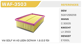 HAVA FİLTRESİ VW GOLF VII A3 LEON OCTAVIA 1.6-2.0 TDI