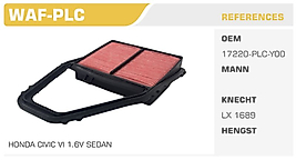 HAVA FİLTRESİHONDA CIVIC VI 1.6V SEDA