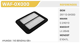 HAVA FİLTRESİ HYUNDAI  İ10 BENZINLI 09>