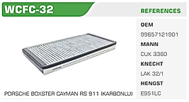 POLEN FİLTRESİ PORSCHE BOXSTER CAYMAN RS 911 (KARBONLU)