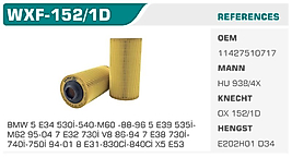 YAĞ FİLTRE BMW 5 E34 530İ-540-M60 -88-96 5 E39 535İ M62 95-04 7 E32 730İ V8 86-94 7 E38 730