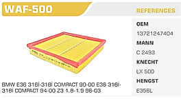 HAVA FİLTRESİ BMW E36 316İ-318İ COMPACT 90-00 E36 316İ 318İ COMPACT 94-00 Z3 1.8-1.9 96-03