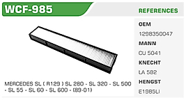 POLEN FİLTRESİ MERCEDES SL ( R129 ) SL 280 - SL 320 - SL 500 - SL 55 - SL 60 - SL 600 - (89-01)