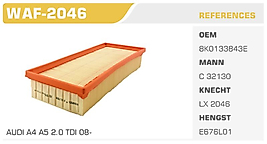 HAVA FİLTRESİ AUDI A4 A5 2.0 TDI 08