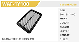 HAVA FİLTRESİ KIA PICANTO II 1.0-1.2 (06-119