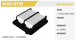 HAVA FİLTRESİ  HONDA CR-Z  1.5 HYBRID