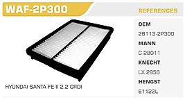 HHAVA FİLTRESİ HYUNDAI SANTA FE II 2.2  CRDI - KIA SORENTO II 2.0 CRDI