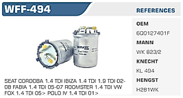 YAKIT FİLTRESİ SEAT CORDOBA 1.4 TDI IBIZA 1.4 TDI 1.9 TDI 02 08 FABIA 1.4 TDI 05-07 ROOMSTER 1.4 TDI VW  FOX 1.4 TDI 05> POLO IV 1.4 TDI 01>