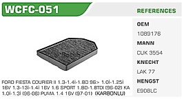 POLEN FİLTRESİ FORD FIESTA COURIER II 1.3-1.4İ-1.8D 96> 1.0İ-1.25İ  16V 1.3-13İ-1.4İ 16V 1.6 SPORT 1.8D-1.8TDI (96-02) KA  1.0İ-1.3İ (96-08) PUMA 1.4 16V (97-01)  (KARBONLU)
