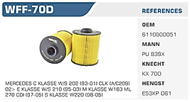 YAKIT FİLTRESİ MERCEDES C KLASSE W/S 202 (93-01) CLK (A/C209)  02> E KLASSE W/S 210 (95-03) M KLASSE W163 ML  270 CDI (97-05) S KLASSE W220 (98-05)