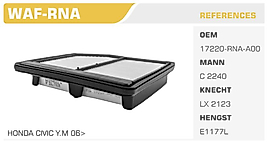 HAVA FİLTRESİ HONDA CIVIC Y.M 06>