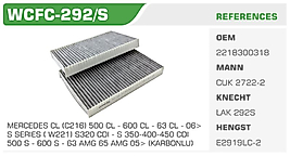 POLEN FİLTRESİ MERCEDES CL (C216) 500 CL - 600 CL - 63 CL - 06>  S SERIES ( W221) S320 CDI - S 350-400-450 CDI  500 S - 600 S - 63 AMG 65 AMG 05> (KARBONLU)