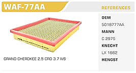 HAVA FİLTRESİ GRAND CHEROKEE 2.5 CRD 3.7 IV6