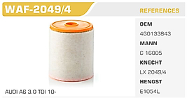 HAVA FİLTRESİ  AUDI A6 3.0 TDI 10