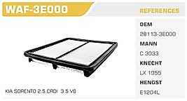 HAVA FİLTRESİ  KIA SORENTO 2.5 CRDI  3.5 V6