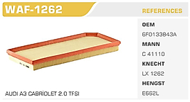 HAVA FİLTRESİ AUDI A3 CABRİOLET 2.0 TFSI