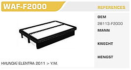 HAVA FİLTRESİ HYUNDAİ ELENTRA 2011 > Y.M.