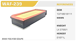 HAVA FİLTRESİ BMW F30-F32 COUPE