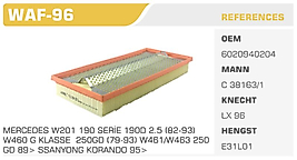 HAVA FİLTRESİ MERCEDES W201 190 SERİE 190D 2.5 (82-93)  W460 G KLASSE  250GD (79-93) W461/W463 250  GD 89> SSANYONG KORANDO 95>