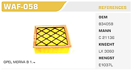 HAVA FİLTRESİ  OPEL MERİVA B 1.4
