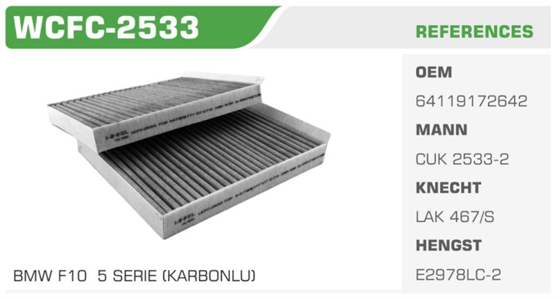 POLEN FİLTRESİ BMW F10  5 SERIE (KARBONLU)